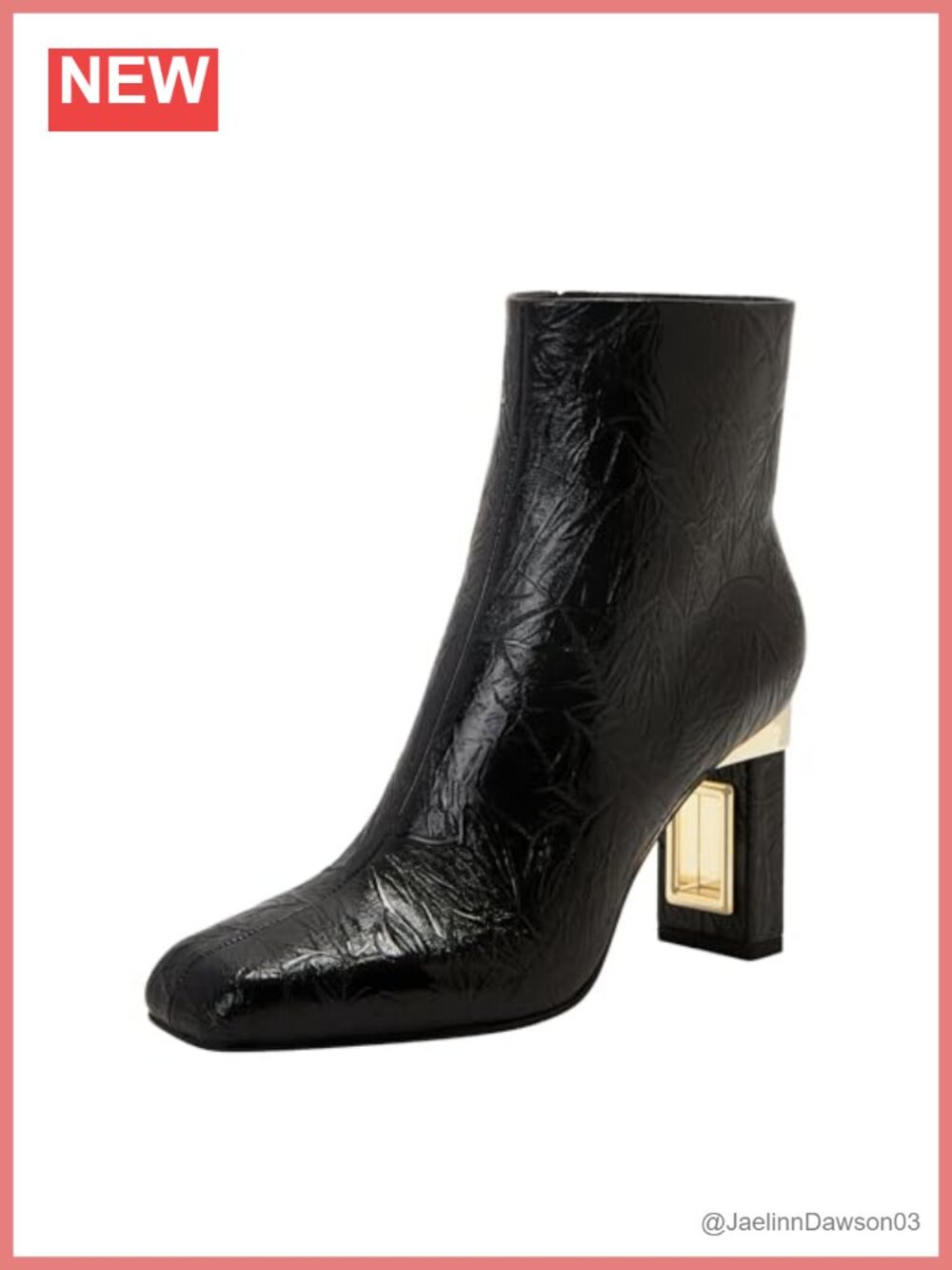 Square Toe Block Heel Ankle Booties with Padded Footbed